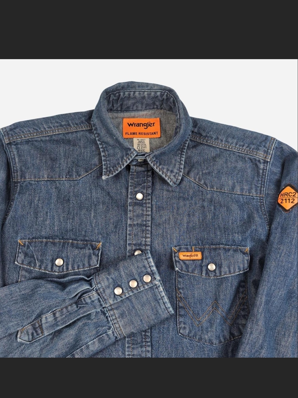 Wrangler Men's Flame Resistant Denim Work Shirt - Blue